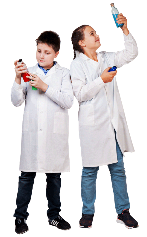 Белые халаты для химии для мальчиков и девочек